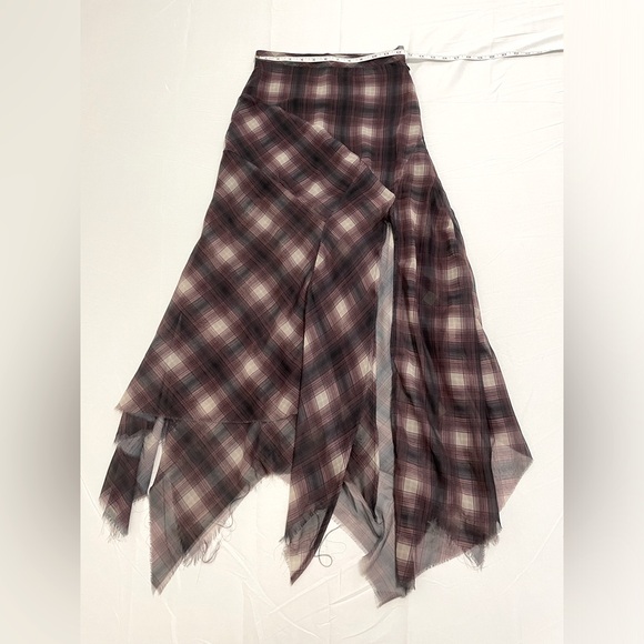 Unif riff plaid chiffon maxi skirt - Picture 5 of 7